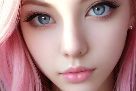 AI girl with pink hair wallpaper