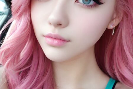 AI girl with pink hair wallpaper