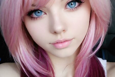 AI girl with pink hair wallpaper