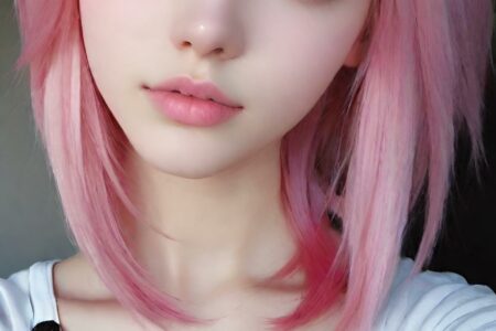 AI girl with pink hair wallpaper