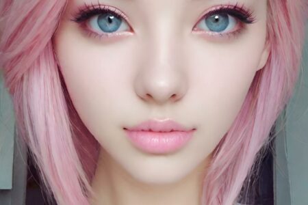 AI girl with pink hair wallpaper