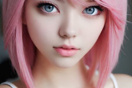 AI girl with pink hair wallpaper