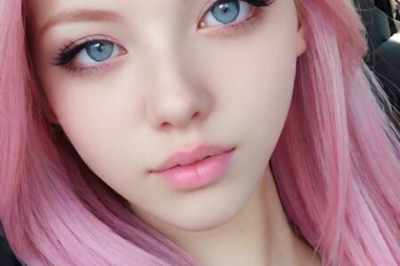 AI girl with pink hair wallpaper