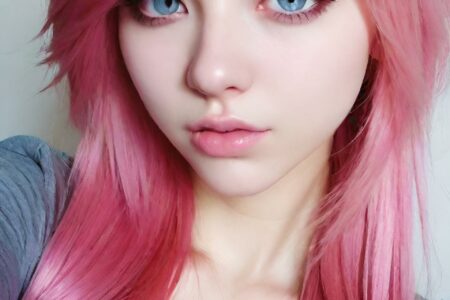 AI girl with pink hair wallpaper