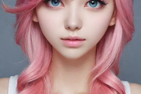 AI girl with pink hair wallpaper