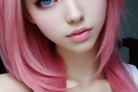 AI girl with pink hair wallpaper