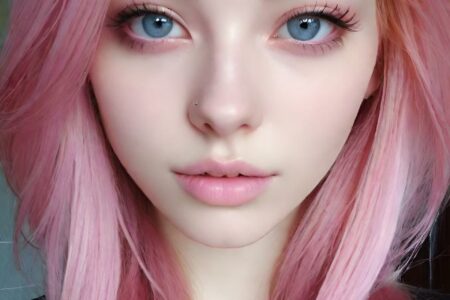 AI girl with pink hair wallpaper