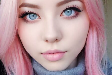 AI girl with pink hair wallpaper