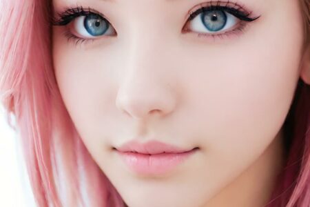 AI girl with pink hair wallpaper