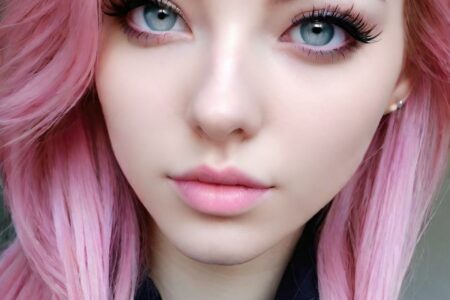 AI girl with pink hair wallpaper
