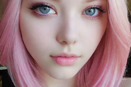 AI girl with pink hair wallpaper