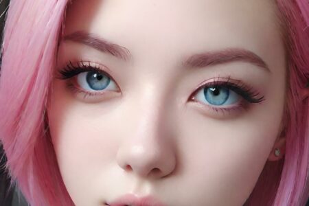 AI girl with pink hair wallpaper