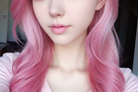 AI girl with pink hair wallpaper