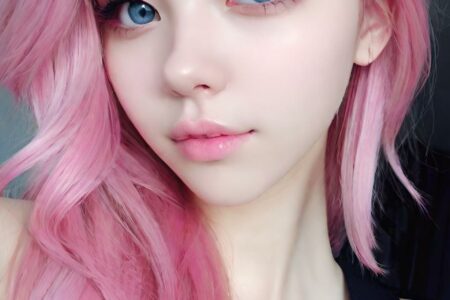 AI girl with pink hair wallpaper