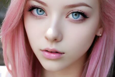 AI girl with pink hair wallpaper
