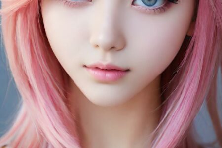 AI girl with pink hair wallpaper