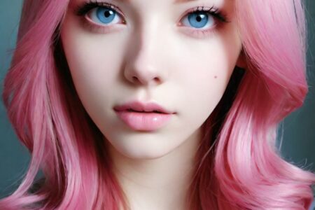 AI girl with pink hair wallpaper
