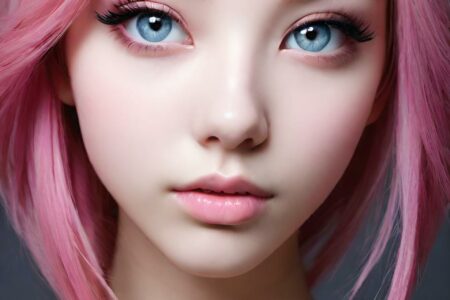 AI girl with pink hair wallpaper
