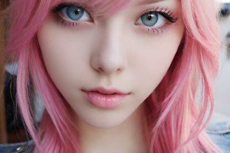 AI girl with pink hair wallpaper