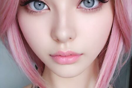 AI girl with pink hair wallpaper
