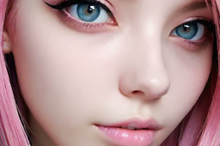 AI girl with pink hair wallpaper