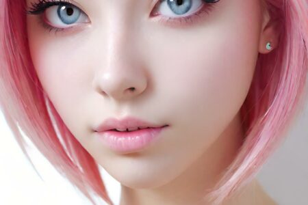 AI girl with pink hair wallpaper