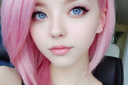 AI girl with pink hair wallpaper