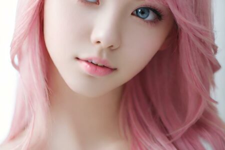 AI girl with pink hair wallpaper