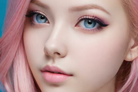 AI girl with pink hair wallpaper