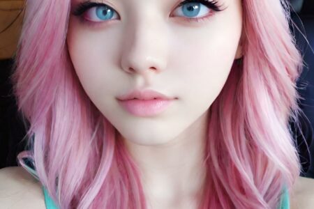 AI girl with pink hair wallpaper