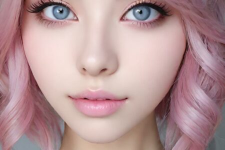 AI girl with pink hair wallpaper