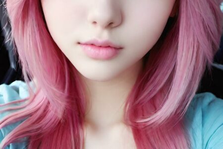 AI girl with pink hair wallpaper