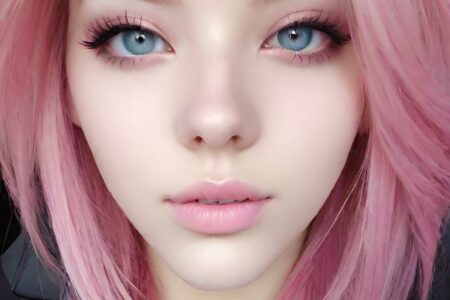AI girl with pink hair wallpaper