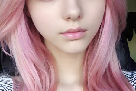 AI girl with pink hair wallpaper