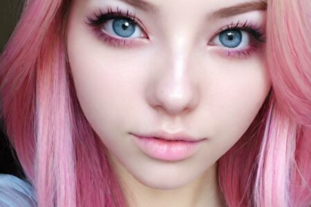 AI girl with pink hair wallpaper