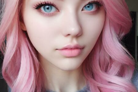 AI girl with pink hair wallpaper