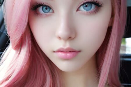 AI girl with pink hair wallpaper