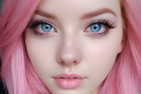 AI girl with pink hair wallpaper