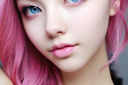 AI girl with pink hair wallpaper