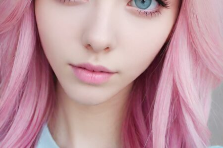 AI girl with pink hair wallpaper