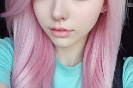 AI girl with pink hair wallpaper