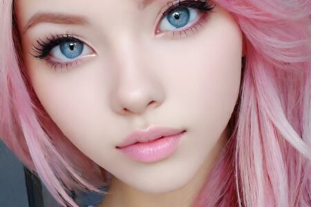 AI girl with pink hair wallpaper
