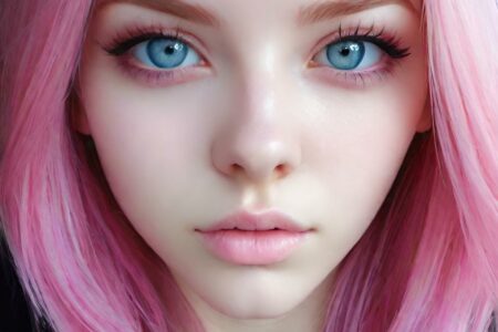 AI girl with pink hair wallpaper