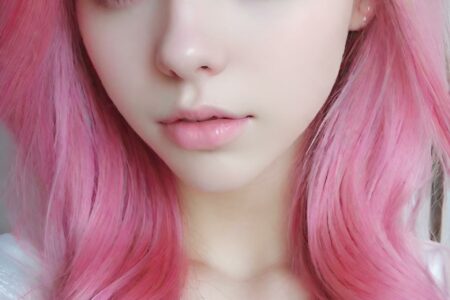 AI girl with pink hair wallpaper