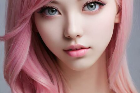 AI girl with pink hair wallpaper