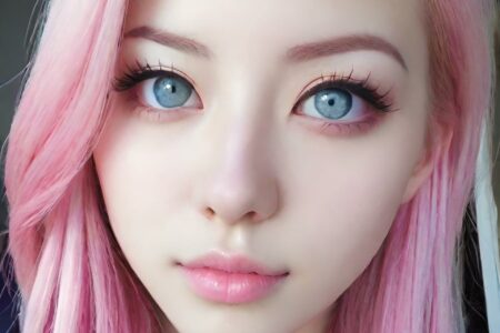 AI girl with pink hair wallpaper