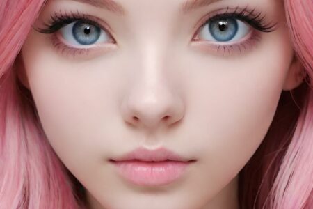 AI girl with pink hair wallpaper