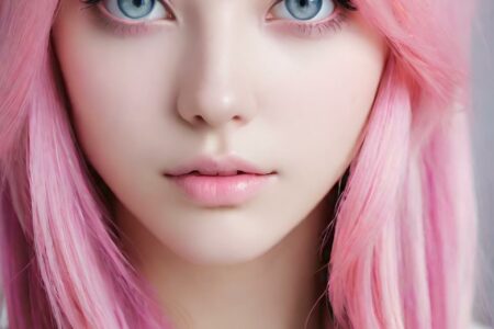 AI girl with pink hair wallpaper