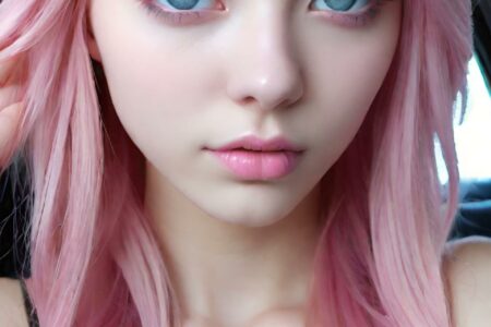 AI girl with pink hair wallpaper