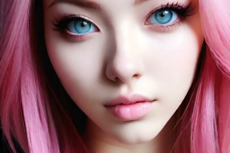 AI girl with pink hair wallpaper